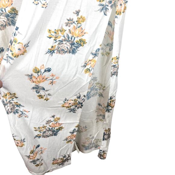 NWT Lily White Boho Floral Ribbed Side Split Cardigan Duster Size S/M - Picture 4 of 7